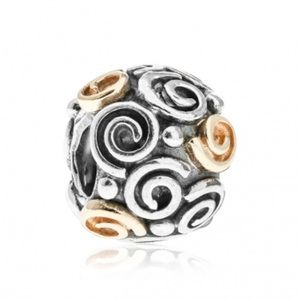 PANDORA Moments Collection, Two-Tone SWIRL Charm #790414 [RETIRED]